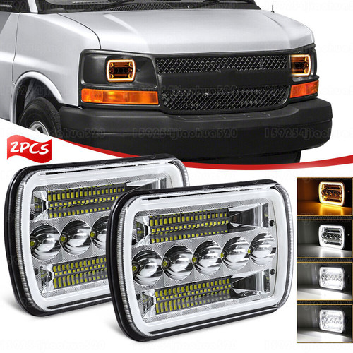 Pair 7x6 5x7 led headlights - 7x6,